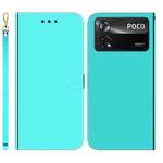 For Xiaomi Poco X4 Pro 5G Imitated Mirror Surface Horizontal Flip Leather Phone Case(Mint Green)
