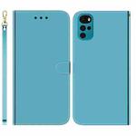 For Motorola Moto G22 Imitated Mirror Surface Horizontal Flip Leather Phone Case(Blue)