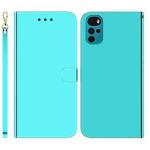 For Motorola Moto G22 Imitated Mirror Surface Horizontal Flip Leather Phone Case(Mint Green)