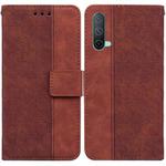 For OnePlus Nord CE 5G Geometric Embossed Leather Phone Case(Brown)