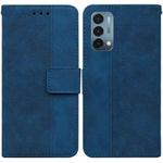 For OnePlus Nord N200 5G Geometric Embossed Leather Phone Case(Blue)