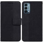 For OnePlus Nord N200 5G Geometric Embossed Leather Phone Case(Black)
