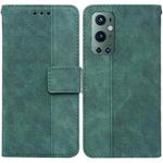 For OnePlus 9 Pro Geometric Embossed Leather Phone Case(Green)