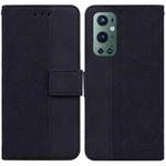For OnePlus 9 Pro Geometric Embossed Leather Phone Case(Black)