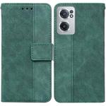 For OnePlus Nord CE 2 5G Geometric Embossed Leather Phone Case(Green)