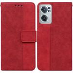 For OnePlus Nord CE 2 5G Geometric Embossed Leather Phone Case(Red)