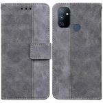 For OnePlus Nord N100 Geometric Embossed Leather Phone Case(Grey)