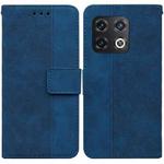 For OnePlus 10 Pro 5G Geometric Embossed Leather Phone Case(Blue)