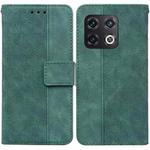 For OnePlus 10 Pro 5G Geometric Embossed Leather Phone Case(Green)