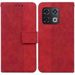 For OnePlus 10 Pro 5G Geometric Embossed Leather Phone Case(Red)