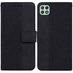 For Samsung Galaxy A22 5G Geometric Embossed Leather Phone Case(Black)