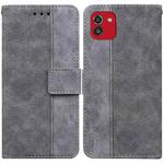 For Samsung Galaxy A03 164mm Geometric Embossed Leather Phone Case(Grey)