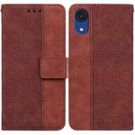 For Samsung Galaxy A03 Core Geometric Embossed Leather Phone Case(Brown)