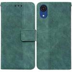 For Samsung Galaxy A03 Core Geometric Embossed Leather Phone Case(Green)