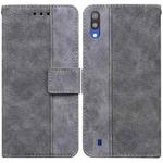 For Samsung Galaxy A10 / M10 Geometric Embossed Leather Phone Case(Grey)