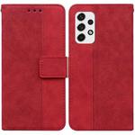 For Samsung Galaxy A73 5G Geometric Embossed Leather Phone Case(Red)
