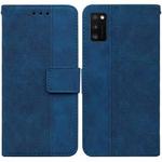 For Samsung Galaxy A41 Geometric Embossed Leather Phone Case(Blue)