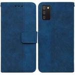 For Samsung Galaxy A03s 164.2mm US Version Geometric Embossed Leather Phone Case(Blue)