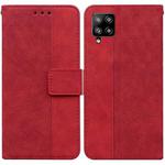 For Samsung Galaxy M42 5G Geometric Embossed Leather Phone Case(Red)
