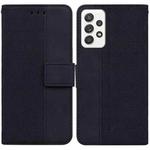 For Samsung Galaxy A52 4G / 5G Geometric Embossed Leather Phone Case(Black)