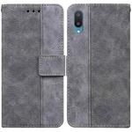 For Samsung Galaxy A02 / M02 Indian Version Geometric Embossed Leather Phone Case(Grey)