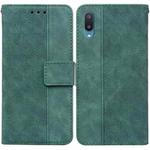 For Samsung Galaxy A02 / M02 Indian Version Geometric Embossed Leather Phone Case(Green)