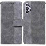 For Samsung Galaxy A32 4G Geometric Embossed Leather Phone Case(Grey)