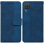 For Samsung Galaxy F22 4G Geometric Embossed Leather Phone Case(Blue)
