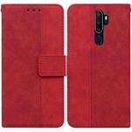 For OPPO A9 2020 / A5 2020 / A11X Geometric Embossed Leather Phone Case(Red)