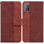 For OPPO A52 / A92 / A72 Geometric Embossed Leather Phone Case(Brown)