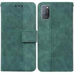 For OPPO A52 / A92 / A72 Geometric Embossed Leather Phone Case(Green)