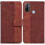 For OPPO A53 / A33 Geometric Embossed Leather Phone Case(Brown)