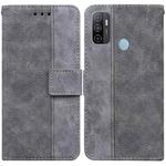 For OPPO A53 / A33 Geometric Embossed Leather Phone Case(Grey)