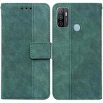 For OPPO A53 / A33 Geometric Embossed Leather Phone Case(Green)