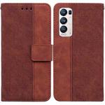 For OPPO Find X3 Neo / Reno5 Pro+ 5G Geometric Embossed Leather Phone Case(Brown)