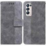 For OPPO Find X3 Neo / Reno5 Pro+ 5G Geometric Embossed Leather Phone Case(Grey)