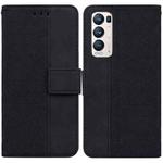 For OPPO Find X3 Neo / Reno5 Pro+ 5G Geometric Embossed Leather Phone Case(Black)