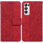 For OPPO Find X3 Neo / Reno5 Pro+ 5G Geometric Embossed Leather Phone Case(Red)