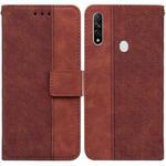 For OPPO A8 / A31 2020 Geometric Embossed Leather Phone Case(Brown)