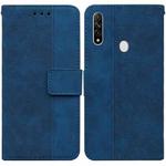 For OPPO A8 / A31 2020 Geometric Embossed Leather Phone Case(Blue)