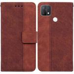 For OPPO A15 / A15s Geometric Embossed Leather Phone Case(Brown)