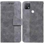 For OPPO A15 / A15s Geometric Embossed Leather Phone Case(Grey)