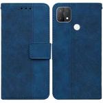 For OPPO A15 / A15s Geometric Embossed Leather Phone Case(Blue)