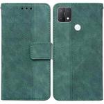 For OPPO A15 / A15s Geometric Embossed Leather Phone Case(Green)