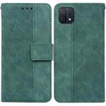 For OPPO A16K Geometric Embossed Leather Phone Case(Green)