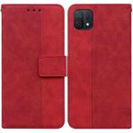 For OPPO A16K Geometric Embossed Leather Phone Case(Red)