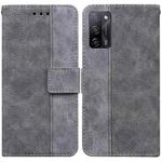For OPPO A55 5G / A53s 5G Geometric Embossed Leather Phone Case(Grey)