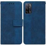 For OPPO A55 5G / A53s 5G Geometric Embossed Leather Phone Case(Blue)