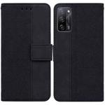 For OPPO A55 5G / A53s 5G Geometric Embossed Leather Phone Case(Black)