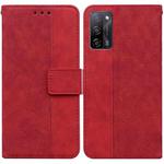 For OPPO A55 5G / A53s 5G Geometric Embossed Leather Phone Case(Red)